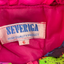 Load image into Gallery viewer, Girls NEVERIGA, fluoro retro 80s style lightweight jacket, mark back left cuff, FUC, size 6,  