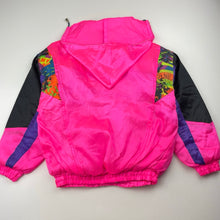 Load image into Gallery viewer, Girls NEVERIGA, fluoro retro 80s style lightweight jacket, mark back left cuff, FUC, size 6,  
