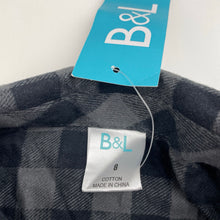 Load image into Gallery viewer, Boys B&amp;L, checked cotton long sleeve shirt, NEW, size 8,  