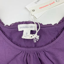 Load image into Gallery viewer, Girls Pumpkin Patch, purple stretchy long sleeve tee / top, NEW, size 9,  