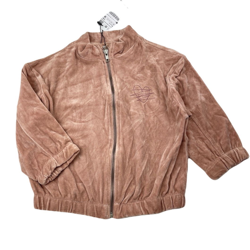 Girls Zara, velour cropped sleeve jacket, NEW, size 5,  