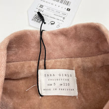 Load image into Gallery viewer, Girls Zara, velour cropped sleeve jacket, NEW, size 5,  