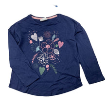Load image into Gallery viewer, Girls B Collection, navy cotton long sleeve tee / top, flowers, NEW, size 4,  