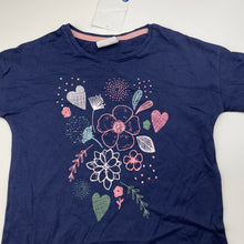 Load image into Gallery viewer, Girls B Collection, navy cotton long sleeve tee / top, flowers, NEW, size 4,  