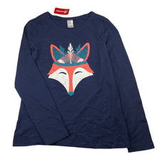 Load image into Gallery viewer, Girls Target, navy cotton long sleeve tee / top, fox, NEW, size 12,  