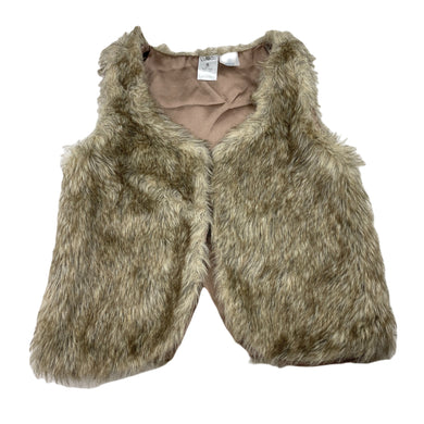 Girls H&T, faux fur vest, 2 hook fastening, GUC, size 6,  