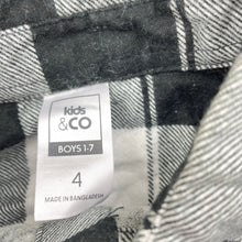 Load image into Gallery viewer, Boys Kids &amp; Co, checked flannel cotton long sleeve shirt, FUC, size 4,  