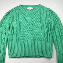 Load image into Gallery viewer, Girls Witchery, green knitted cotton sweater / jumper, GUC, size 6,  