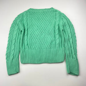 Girls Witchery, green knitted cotton sweater / jumper, GUC, size 6,  