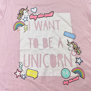 Girls Emerson, cotton pyjama tee / top, unicorn, GUC, size 3,  