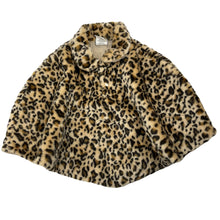 Load image into Gallery viewer, Girls What 2 Wear, leopard print faux fur poncho jacket, EUC, size 4,  