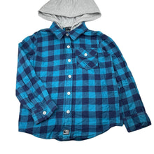 Load image into Gallery viewer, Boys Bad Boy, hooded flannel cotton long sleeve shirt, GUC, size 6,  