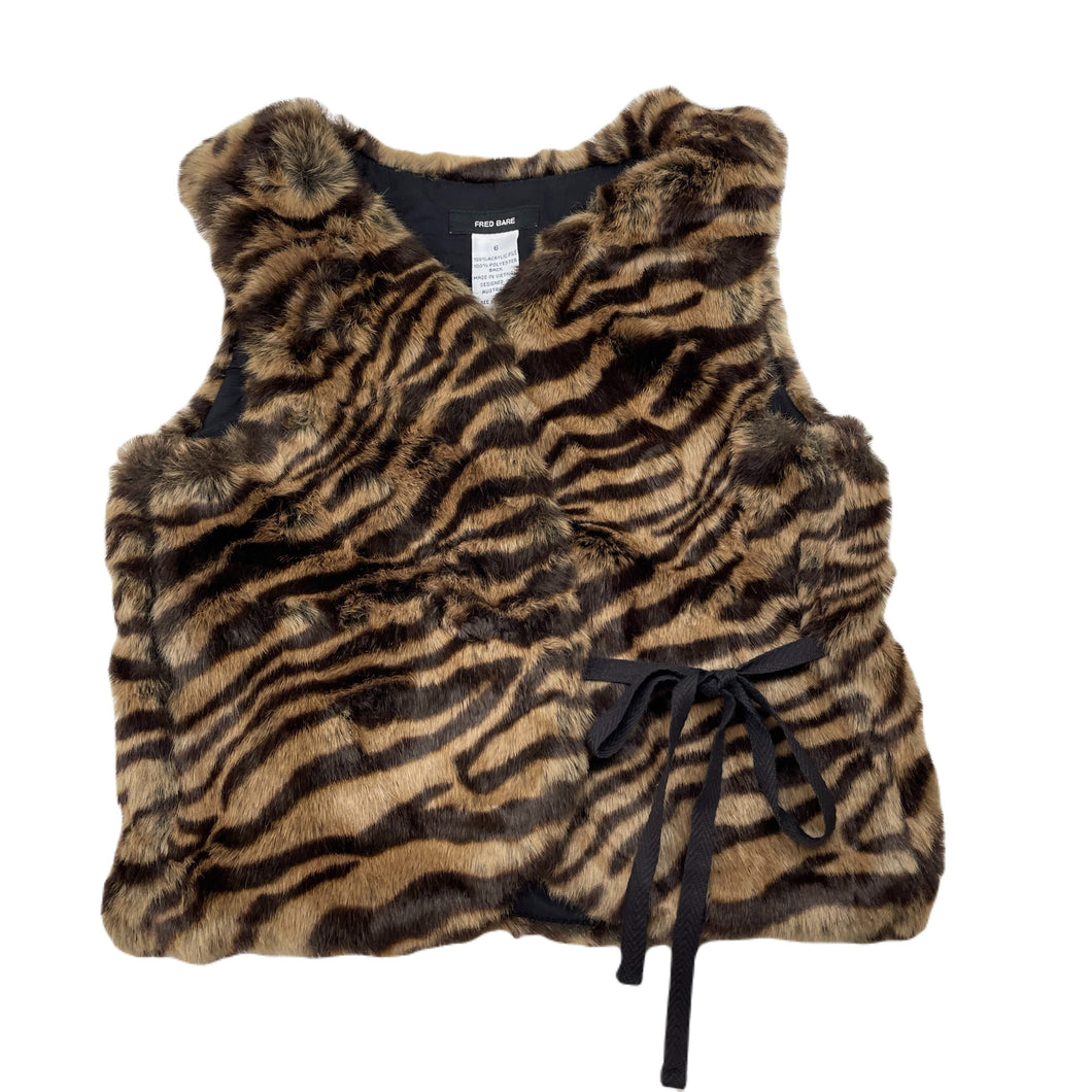 Girls Fred Bare, lined faux fur vest, EUC, size 6,  