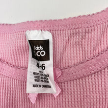 Load image into Gallery viewer, Girls Kids &amp; Co, pink waffle long sleeve pyjama top, GUC, size 4-6,  