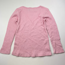 Load image into Gallery viewer, Girls Kids &amp; Co, pink waffle long sleeve pyjama top, GUC, size 4-6,  