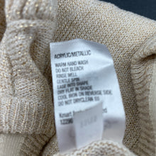 Load image into Gallery viewer, Girls H&amp;T, metallic gold lightweight knit cardigan, EUC, size 2,  