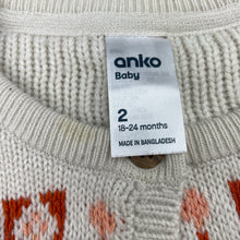 Load image into Gallery viewer, unisex Anko, knitted cardigan / sweater, light mark neck, FUC, size 2,  