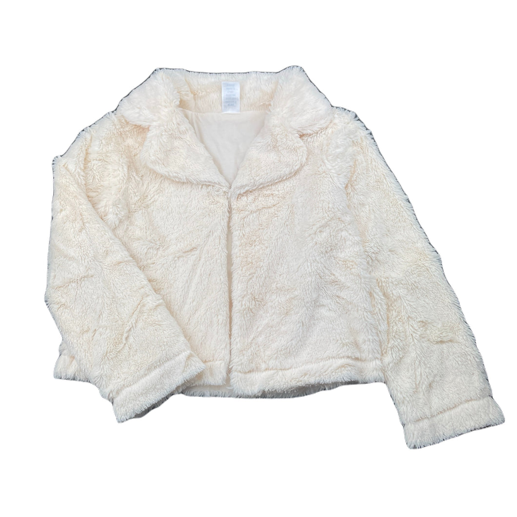 Girls H&T, cotton lined soft feel faux fur jacket, EUC, size 7,  