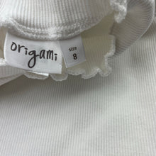 Load image into Gallery viewer, Girls Origami, ribbed stretchy long sleeve top, armpit to armpit: 30cm, shoulder to cuff: 38.5cm, FUC, size 6-8,  
