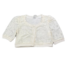 Load image into Gallery viewer, Girls H&amp;T, cream floral lace cropped cardigan / top, EUC, size 7,  