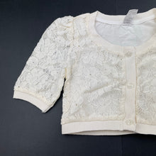 Load image into Gallery viewer, Girls H&amp;T, cream floral lace cropped cardigan / top, EUC, size 7,  