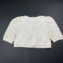 Load image into Gallery viewer, Girls H&amp;T, cream floral lace cropped cardigan / top, EUC, size 7,  