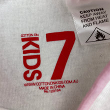 Load image into Gallery viewer, Girls Cotton On, cotton Christmas pyjama top, small mark lower front, FUC, size 7,  