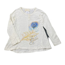 Load image into Gallery viewer, Girls Guess, lightweight cotton long sleeve top, feather, FUC, size 3,  