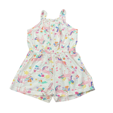 Girls Anko, cotton summer playsuit, unicorns, GUC, size 3,  