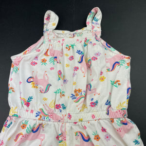 Girls Anko, cotton summer playsuit, unicorns, GUC, size 3,  