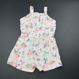 Girls Anko, cotton summer playsuit, unicorns, GUC, size 3,  