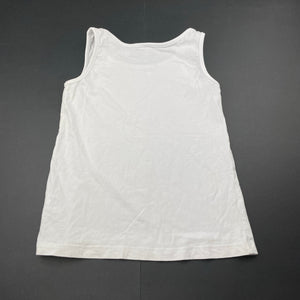 Girls Anko, white cotton singlet / tank top, GUC, size 6,  
