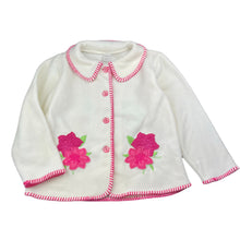 Load image into Gallery viewer, Girls Aurora, cream fleece jacket / coat, flowers, EUC, size 7,  