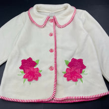 Load image into Gallery viewer, Girls Aurora, cream fleece jacket / coat, flowers, EUC, size 7,  