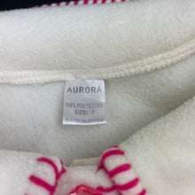 Load image into Gallery viewer, Girls Aurora, cream fleece jacket / coat, flowers, EUC, size 7,  