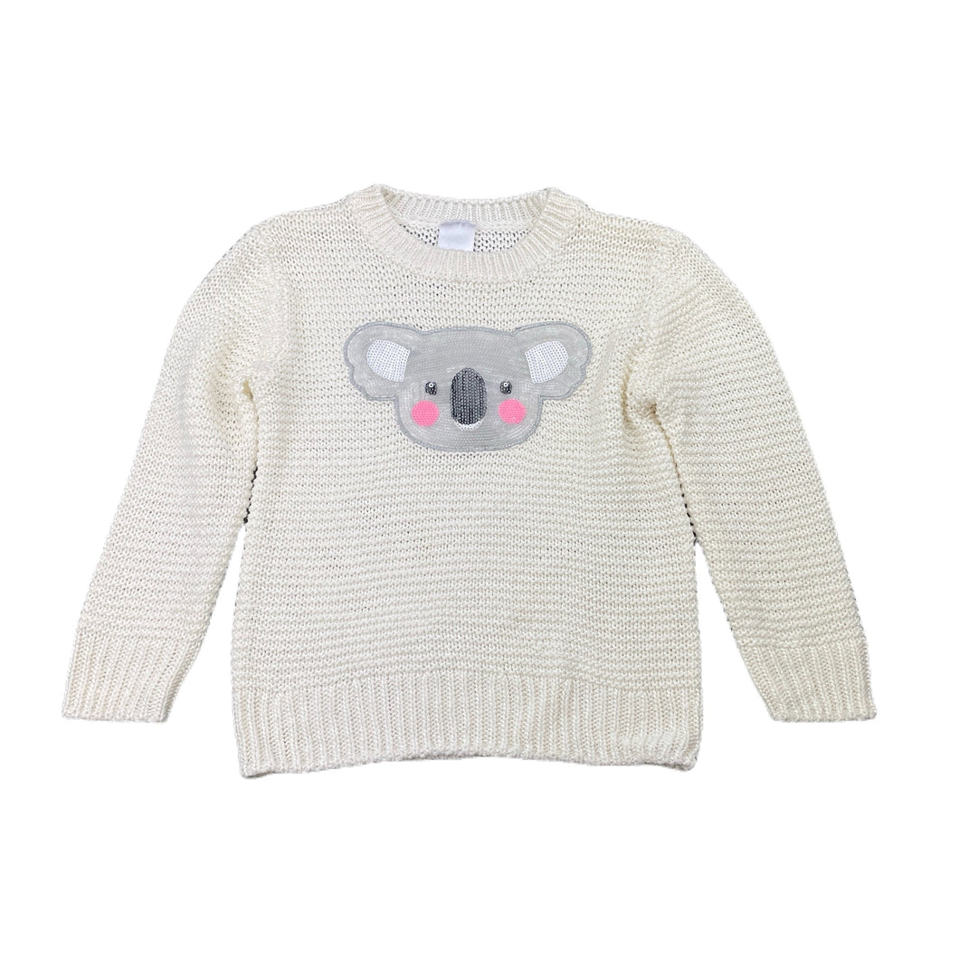 Girls Target, lightweight knit sweater / jumper, sequin koala, GUC, size 2,  