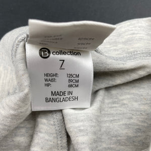 Girls B Collection, grey marle leggings, elasticated, Inside leg: 53cm, EUC, size 7,  