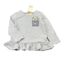 Load image into Gallery viewer, Girls BQT, stretchy grey marle long sleeve tee / top, NEW, size 2,  