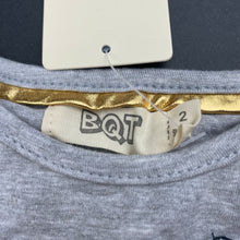 Load image into Gallery viewer, Girls BQT, stretchy grey marle long sleeve tee / top, NEW, size 2,  