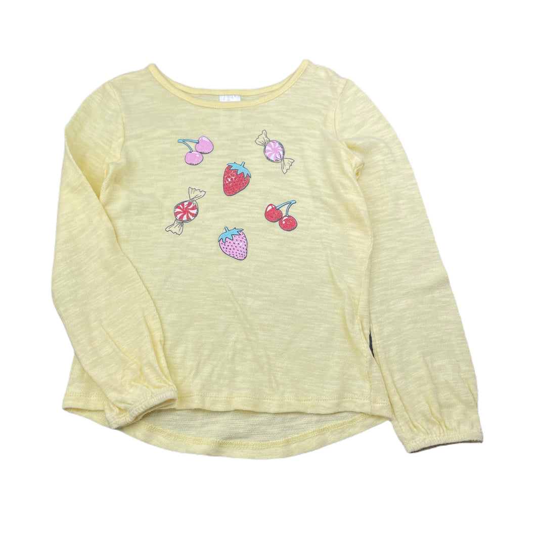 Girls Target, yellow knit cotton long sleeve top, EUC, size 5,  