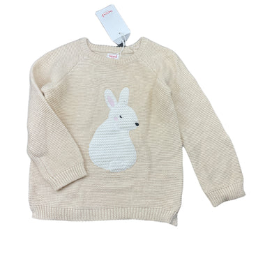 Girls Seed, knitted cotton sweater / jumper, rabbit, NEW, size 2,  