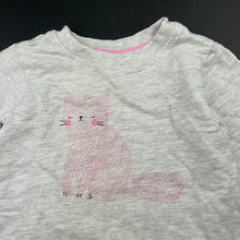 Load image into Gallery viewer, Girls Anko, grey marle long sleeve top, cat, FUC, size 2,  