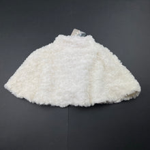 Load image into Gallery viewer, Girls Blue Sky, lined faux fur cape / poncho, L: 21cm, Sz: M, NEW, size 2-4,  