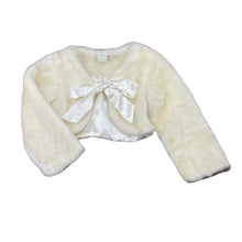 Load image into Gallery viewer, Girls Ladybird, cream cropped faux fur jacket, EUC, size 4,  