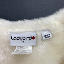 Load image into Gallery viewer, Girls Ladybird, cream cropped faux fur jacket, EUC, size 4,  