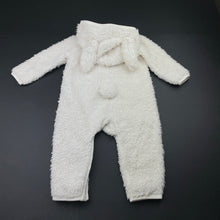 Load image into Gallery viewer, unisex Target, fleece zip hooded romper, rabbit, FUC, size 0,  