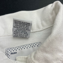 Load image into Gallery viewer, Girls Target, white stretch denim jacket, poppers, FUC, size 4,  