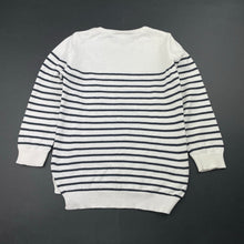 Load image into Gallery viewer, unisex H&amp;T, navy stripe knitted cotton sweater / jumper, EUC, size 3,  