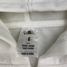 Load image into Gallery viewer, Boys H&amp;T, white fleece lined zip hoodie sweater, EUC, size 6,  
