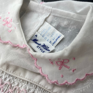 Girls Maude Wilson, vintage smocked embroidered lightweight top, FUC, size 00,  